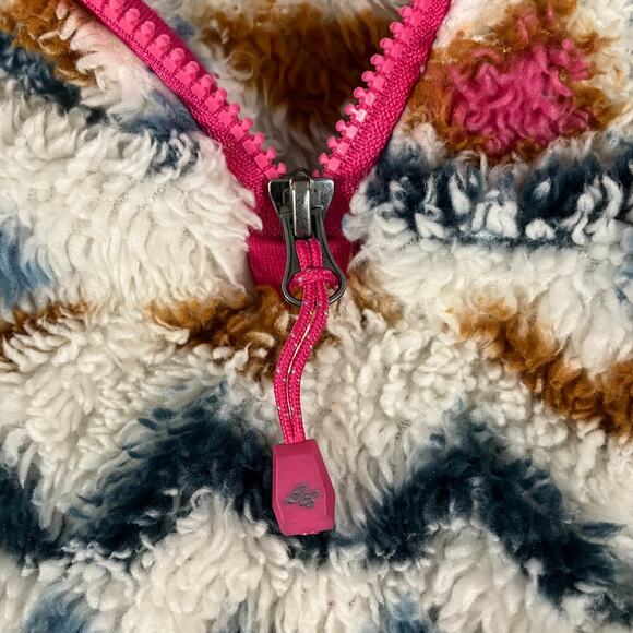 Eddie Bauer Women’s Large Sherpa Fleece Pullover Aztec Print 1/4 Zip Winter Jack - Picture 5 of 12